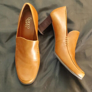 NWOT Franco Sarto Nolan Womens  Leather Upper Slip On Shoe Carmel Color